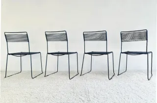 4 Sillas estilo Alias Spaghetti. Vintage, 70s.