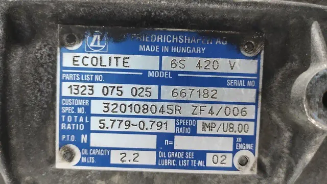 Caixa de Câmbio ZF 6S 420 V Renault Master