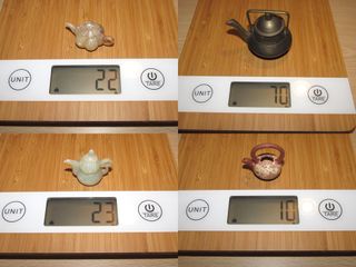 Conjunto di teiere orientali in miniatura Yixing dalla Cina