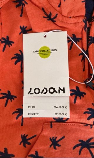 Chaqueta bebé Losan 9-12 meses naranja palmeras