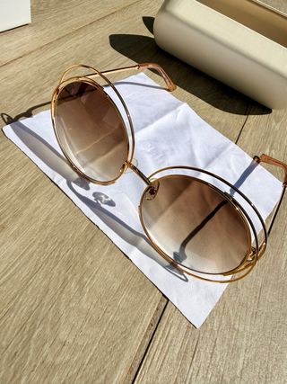 Gafas de sol Chloe doradas y marrones