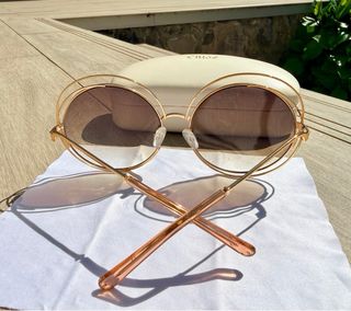 Gafas de sol Chloe doradas y marrones
