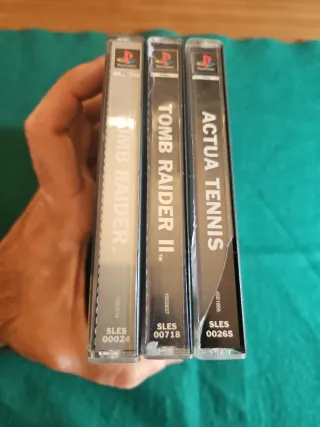3 Juegos PlayStation 1 Tomb Raider y Actua Tennis