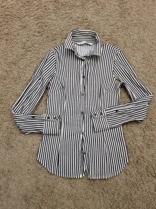 Camisa Zara Rayas Blancas y Negras Talla S