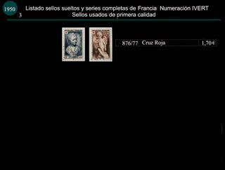 Sellos de Francia años 1949 y 1950 Usados