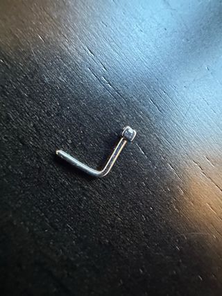 Piercing Naso Oro Bianco Diamante 0.01ct