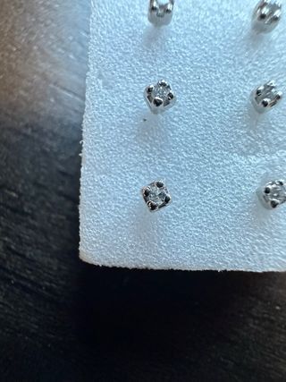 Piercing Naso Oro Bianco Diamante 0.01ct