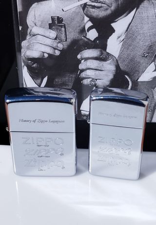 Pareja Zippo Slim y Regular History of Logogram
