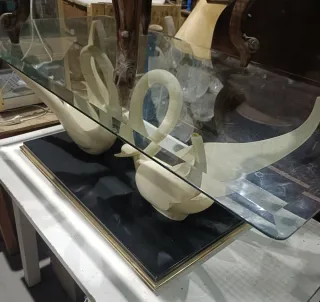 Mesa Cisnes Cristal Maison Jansen 120cm