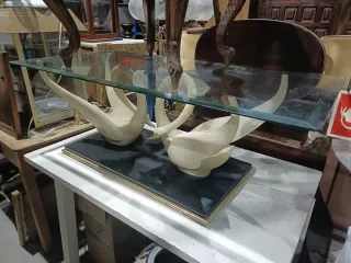 Mesa Cisnes Cristal Maison Jansen 120cm