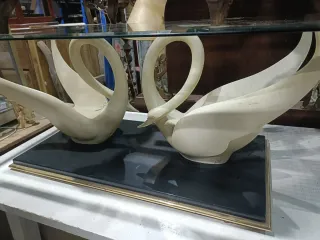 Mesa Cisnes Cristal Maison Jansen 120cm