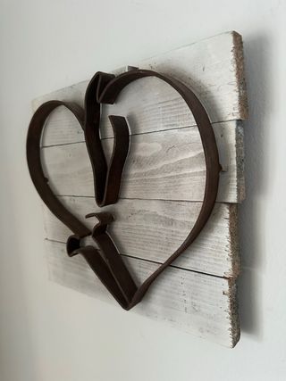 Cuadro Corazón Galgos Metal Madera