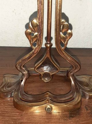 Lámpara Art Nouveau cristal metal vintage