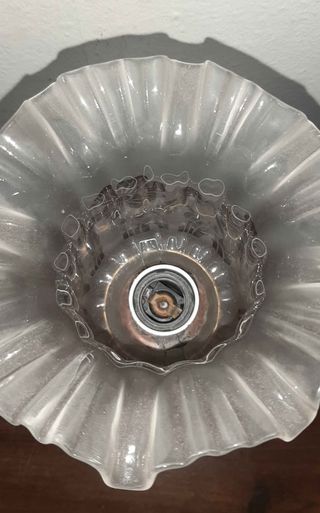 Lámpara Art Nouveau cristal metal vintage