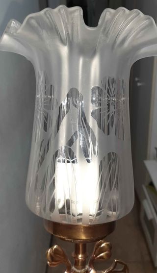 Lámpara Art Nouveau cristal metal vintage