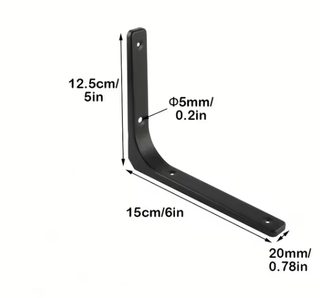 Soporte para estantería de metal negro