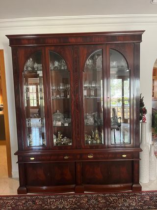 Vitrina Clásica Madera Maciza Cristal