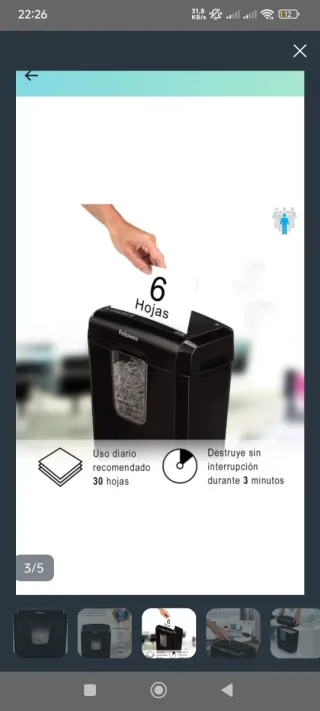 Destructora de papel Fellowes negra