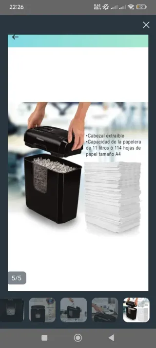 Destructora de papel Fellowes negra