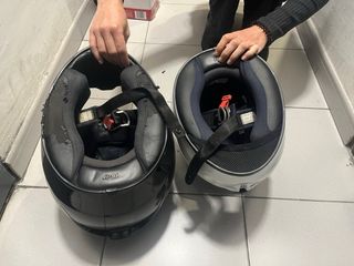 Pareja Cascos HJC FG17 Negro y Blanco