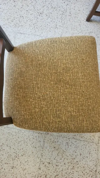 6 Sillas de Comedor Madera y Tela