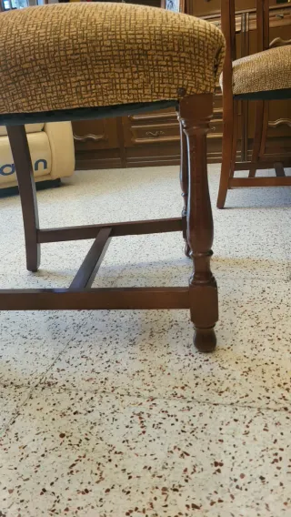 6 Sillas de Comedor Madera y Tela