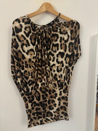 Camisa/Minivestido Estampado Leopardo Morgan
