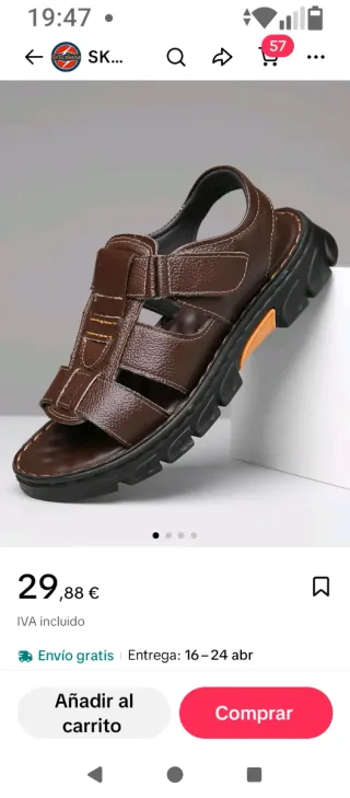 Sandalias de verano marrones de hombre