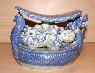 Almohada barco Dragón Tongzi reposa cabezas chino