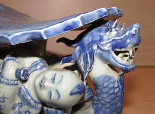 Almohada barco Dragón Tongzi reposa cabezas chino