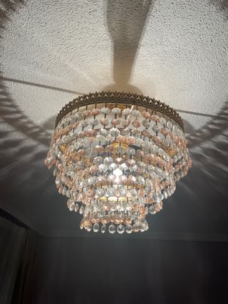 Lámpara de techo de cristal y metal