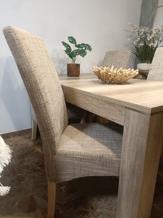 Mesa extensible y 4 sillas salón