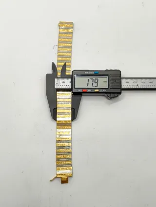 Pulsera Oro 18kt Chapas talladas bicolor