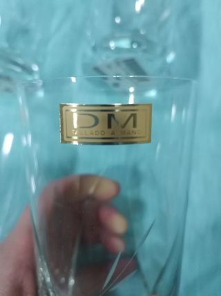 Lote 6 vasos tallados a mano