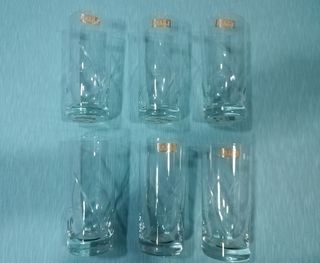 Lote 6 vasos tallados a mano