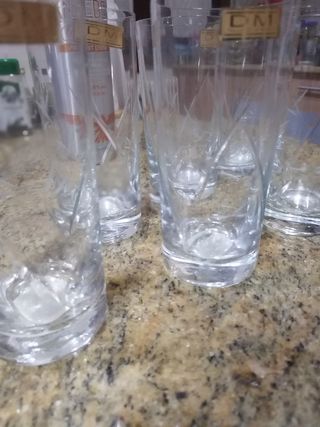 Lote 6 vasos tallados a mano