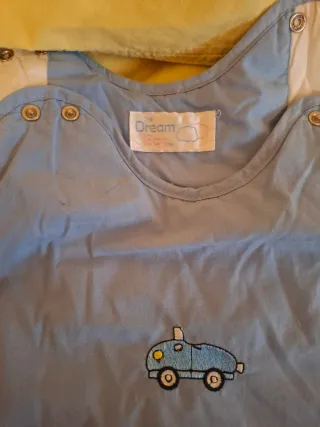 Saco de bebé azul con coches