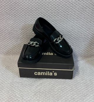 Mocasines C&A Mujer Talla 39 Negro/Plata