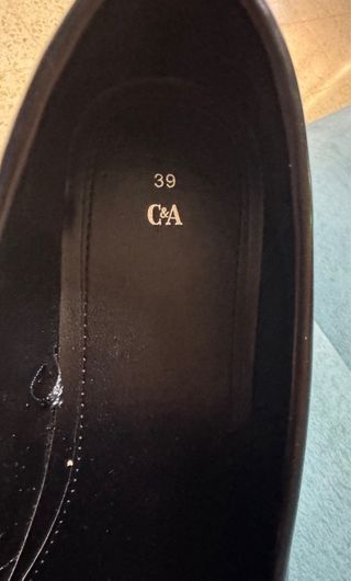 Mocasines C&A Mujer Talla 39 Negro/Plata