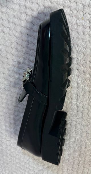 Mocasines C&A Mujer Talla 39 Negro/Plata