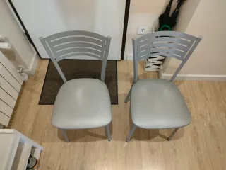 Juego de 2 sillas de cocina de aluminio