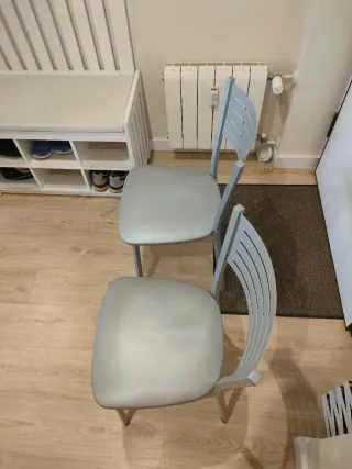 Juego de 2 sillas de cocina de aluminio