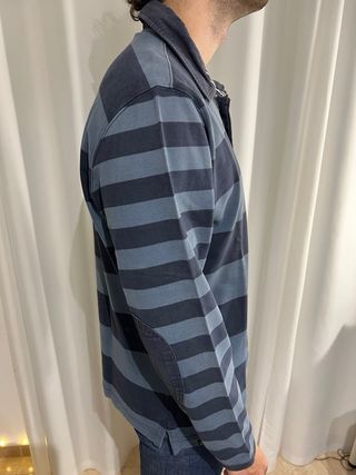 Polo rayas azul y gris Talla L