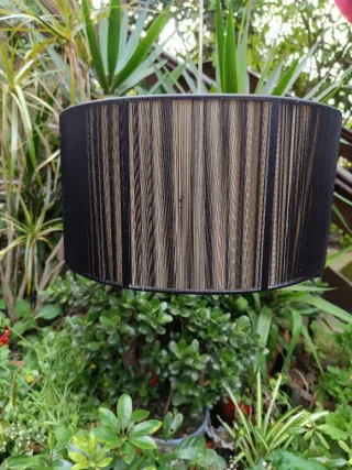 Lámpara de techo tela negra y beige