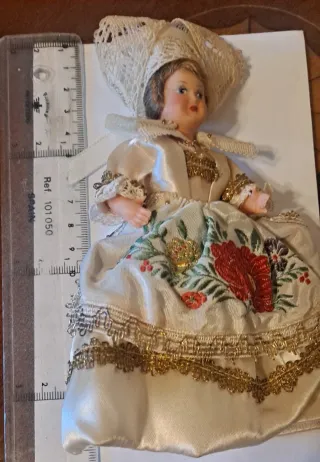 Muñeca Antigua Francesa Traje Bordado