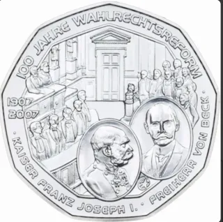 Lote 2 Monedas de 5 Euros Plata Austria 2007