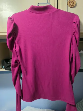 Camiseta rosa manga farol