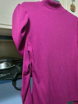 Camiseta rosa manga farol