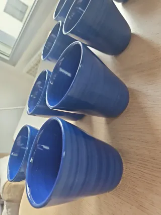 Vasos Ikea de cerámica azul (8 unidades)
