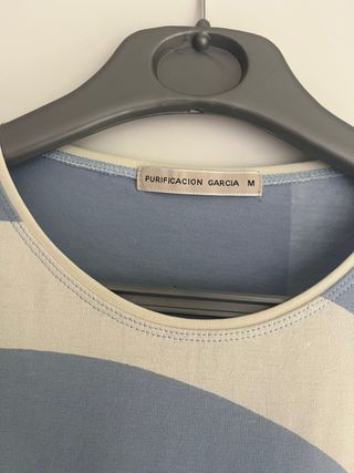 T-shirt Purificação García M Azul/Off White - M